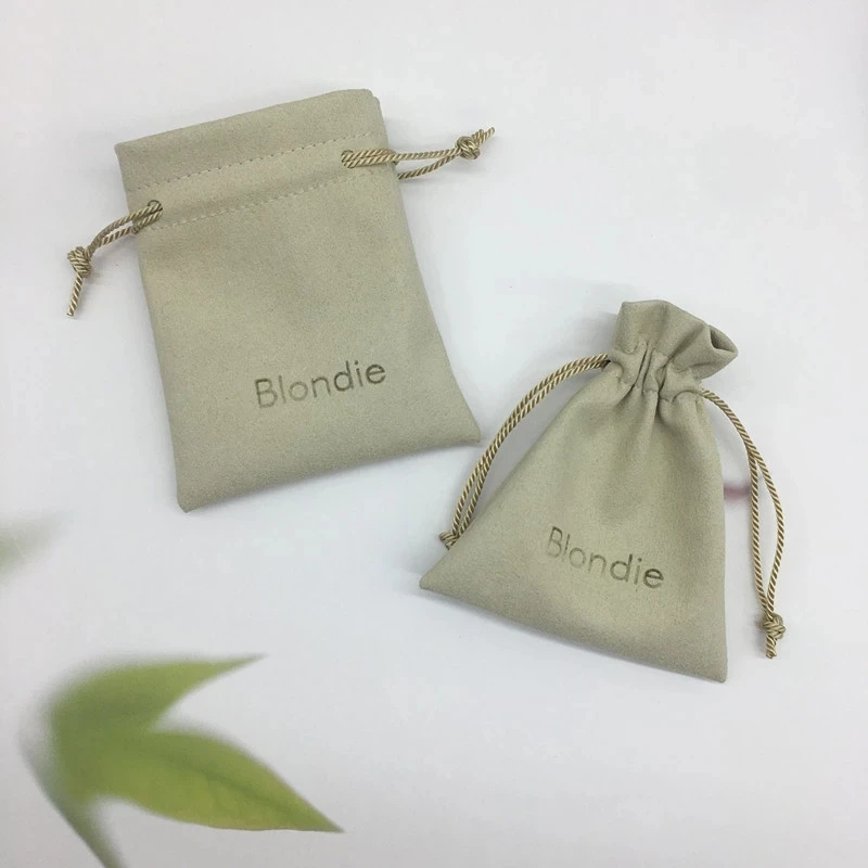 50pcs custom microfiber ring pouches embossing logo necklace packaging earrings drawstring jewelry packaging pouches bags
