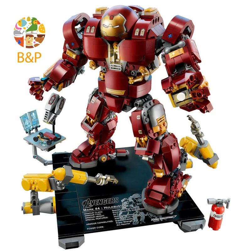 

76105 1372pcs super heroes series The Iron Man Hulkbustert Model Building Block Toy For Children Birthday Gift 10833