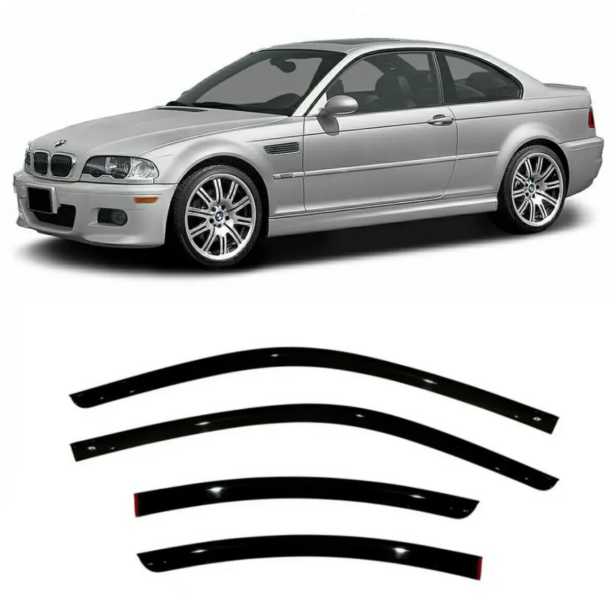Дефлекторы окон Cobra Tuning B23999 на авто BMW 3 Coupe 2 door E46 1999-2006 4 шт./комп. ветровики от дождя