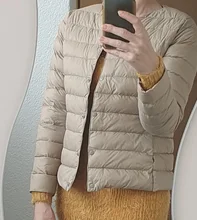 White Coat Jackets Lightweight Ultra-Light Pink Womens Short Warm Thin Large-Size