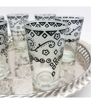 

Set 6 Engraved Tea Cups - Floral Design Relief - Model ZAHARA