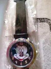 Reloj de cuarzo de cuero con dibujo animado chica hermosa Minnie estilo de ratón Color número dial para Niños Estudiantes, envío directo