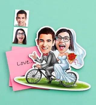 

Personalized Maried Caricature Of Wooden Magnet-3