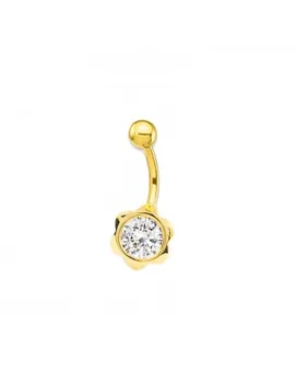 

Piercing Gold Navel flower with cubic zirconia 7 mm (18kts)
