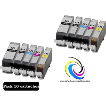 

Canon PGI520/CLI521 Pack 10 Compatible