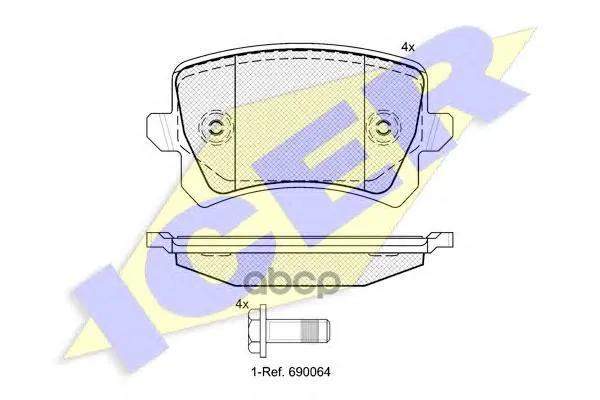 181857_колодки Дисковые Задние! Vw Tiguan 1.4tfsi/2.0tdi/2.0tfsi 07 Icer 181857 Icer арт. 181857