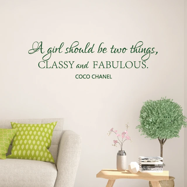 Coco Chanel Quote A Girl Should Be Two Things Who And What She Wants Custom  Wall Decal Vinyl Sticker Art Lettering 10 Inches X 20 Inches