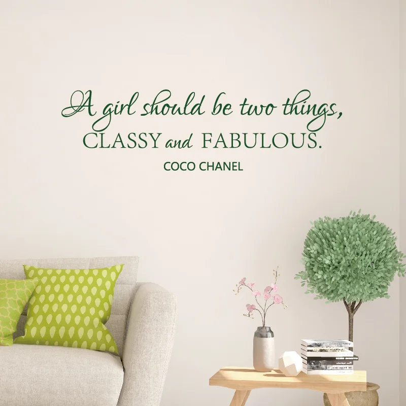 Fabulous and Classy Wall Sticker Coco Chanel Quote Nothing 