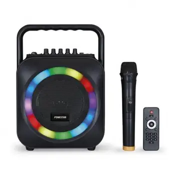 

PORTABLE SPEAKER FONESTAR BOX-35LED PLAYER BT/SD AND WIRELESS MICROPHONE-35W RMS KARAOKE FUNCTION-EFFECTS LUMI