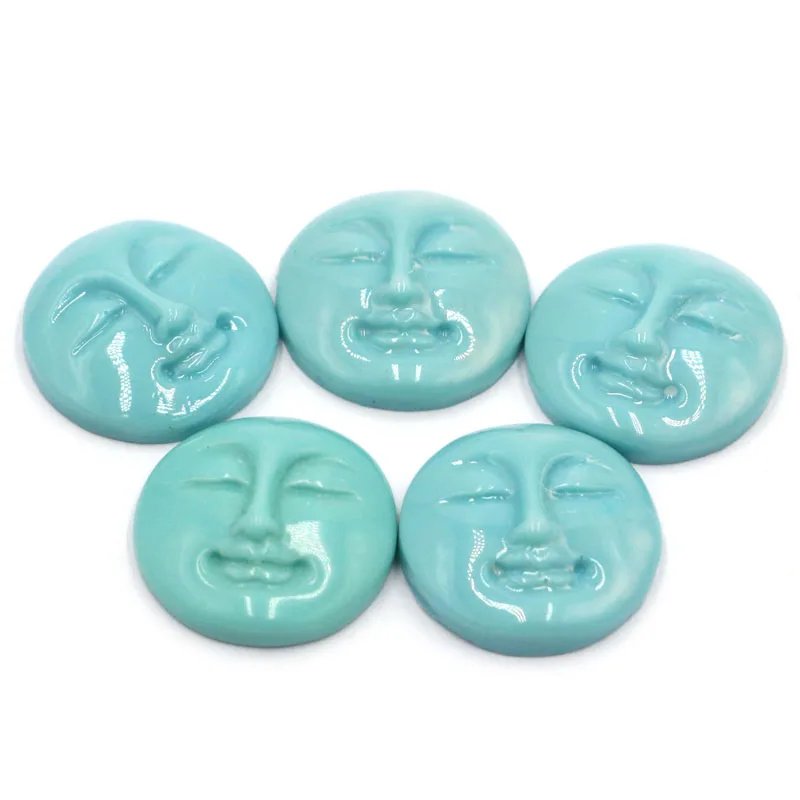 

Special 18x18mm Moon Goddess Face Blue Turquoise Cabochon Cab(5 Piece) Gift For Girls