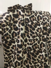 Body de leopardo para mujer, Tops de cuello alto de manga larga, Bodycon, monos ajustados, ropa Sexy para discoteca, otoño 2020