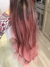 Pink Cosplay Wigs Dark-Root Wavy Colorful-Fiber Black White High-Temperature Synthetic-Long