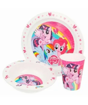 

SET MY LITTLE PONY PLATE. BOWL AND GLASS MELAMINE 80550
