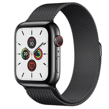 

Apple Watch Serials 5 GPS + Cellular 40mm Stainless Steel Space Black with Strap Black Metallic