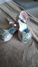 Disney-sandalias de princesa Frozen 2 para niñas, zapatos de cristal, tacón alto, pasarela, espectáculo