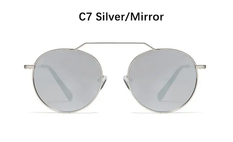 C7 mirror silver Новинка, черные круглые солнцезащитные очки для женщин и мужчин, модные,, роскошные, брендовые, дизайнерские, тонкие, оправа, солнцезащитные очки, без пятен, очки UV400 oculos - Цвет линз: C7 mirror silver