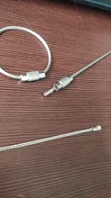 10 uds/1,5/2mm llavero EDC Etiqueta de cuerda de alambre de acero inoxidable lazo de Cable tornillo dispositivo de bloqueo clave llavero círculo campamento utensilio para colgar