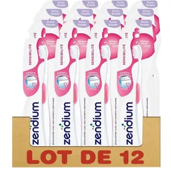 

ZENDIUM Lot of 12 toothbrushes Sensitivity Handbook Extra mild Double faced