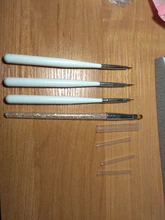 ROSALIND 3 unids/lote blanco cepillo para uñas de Gel UV polaco cepillos suaves para manicura pequeño pintura patrón con forma de uña de uñas de arte