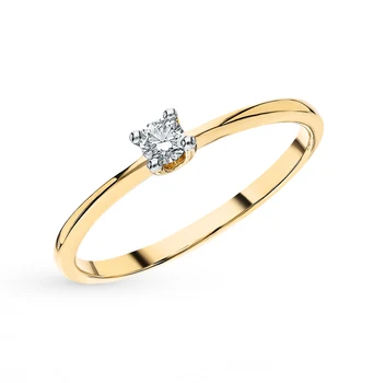 

Gold ring "diamonds of Yakutia" sunlight sample 585