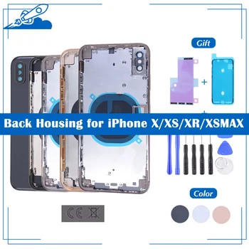 

OEM Back Housing Cover For iPhone 10 X XR XS Max Battery Cover Middle Chassis Frame With Glass SIM Tray Side Key Europe Version