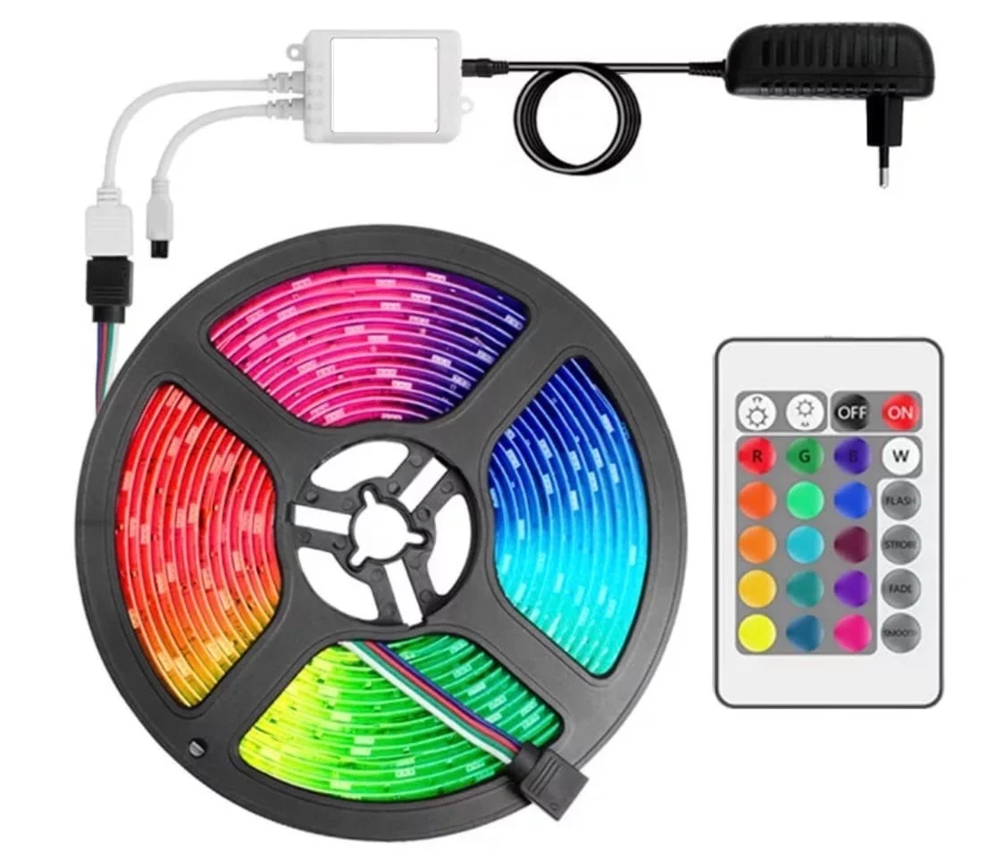 Светодиодная лента с пультом LED RGB 5 метров 12В IP65 | Лампы и освещение