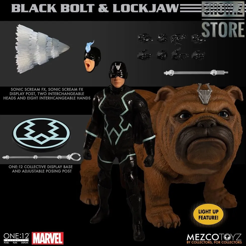 [Show.Z Store] MEZCO Toyz One:12 Black Bolt& Lockjaw Two-Pack Action Figure