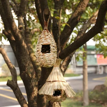 

Handmade Bird Nest Straw Pet Pigeon Nest Farm Animals Bird House Parrot Nest Cages Rat Hamster Bird Breeding Nest Winter Warmer