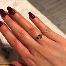 Luna epoxi negro de Plata de Ley 925 estilo intelectual Retro temperamento personalidad moda mujer Apertura de tamaño variable anillos SRI072