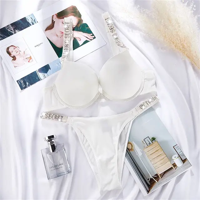 Comfort Femme Sexy Lingerie Ensemble Push Up Bra Victoria's Secret Lingerie Ensemble Femme 2 Pièces Brand Sous Vetement Femme Glossy  2