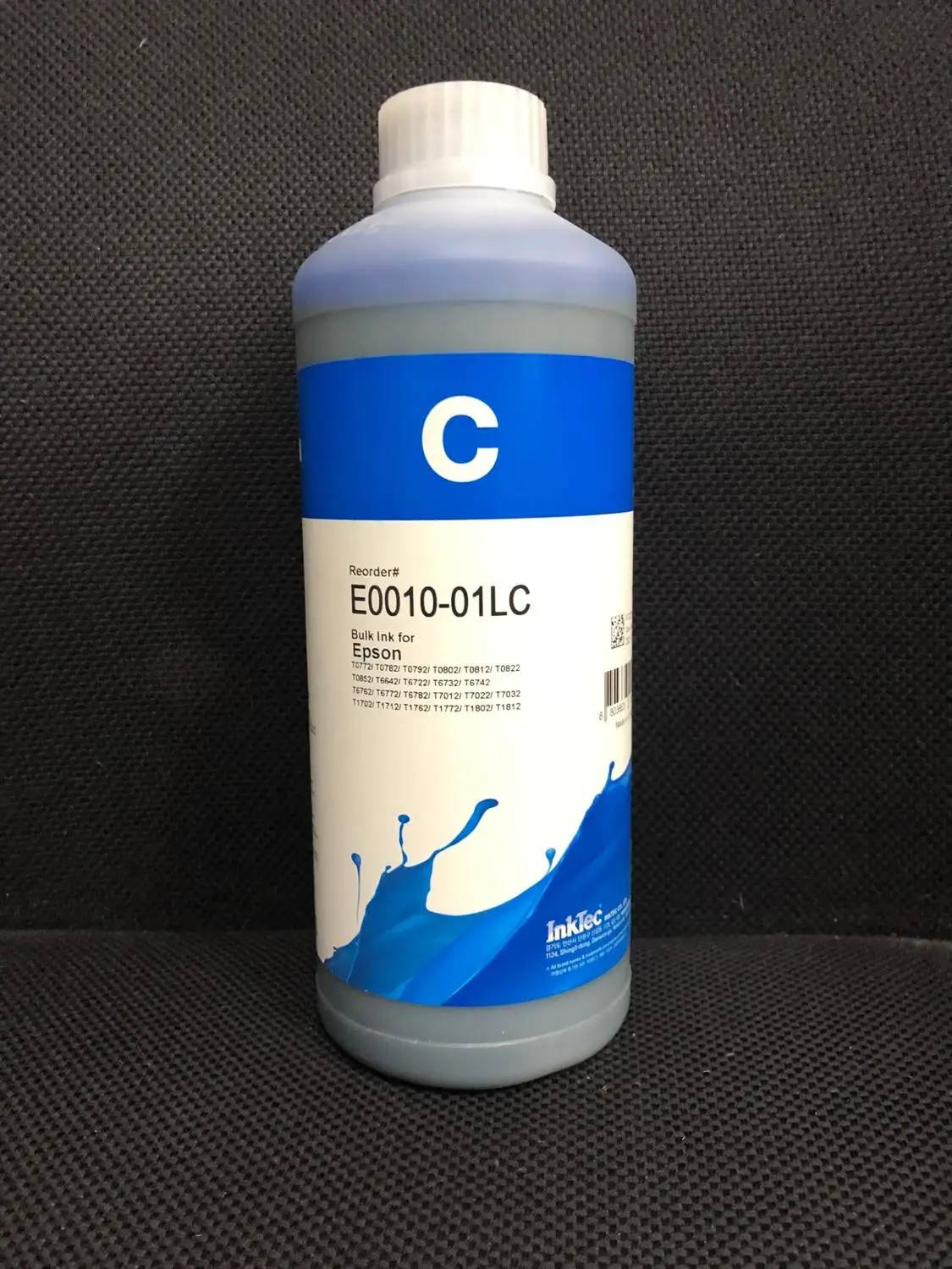 Чернила 1л(1000ml) INKTEC PREMIUM(Made in Korea) E0010(T0821-T0826) для EPSON R270\R290\T50\P50\L850\L800\L805 - Цвет: Синий (Cyan)