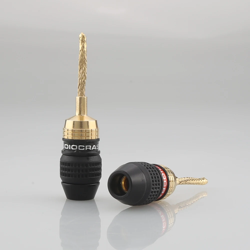 8XAudiocrast 스피커, 구리 와이어 편조 바나나 플러그 커넥터, HIFI 스피커 케이블 플러그, B836G, 2mm 핀
