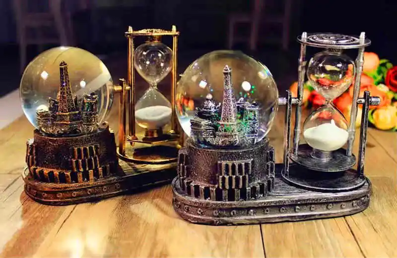 Уникальные рождественские подарки для нее | винтажные башня час стекло снежные сферы стеклянная музыкальная шкатулка домашнее настольное украшение музыкальная шкатулка