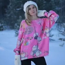 Sweater Pullover Embroidery Animal Knitting Harajuku Fluffy Cartoon Women Kawaii Warm