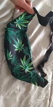 Deanfun-riñonera 3D con estampado de hojas verdes para mujer, Cangurera con cremallera para viaje YB7