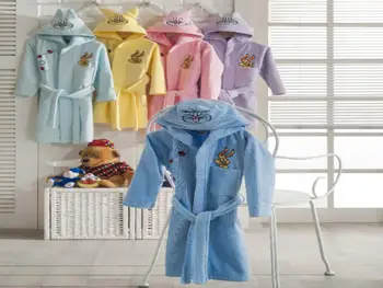 

Rabbit Embroidered Velvet Child Robe 2-4 Age