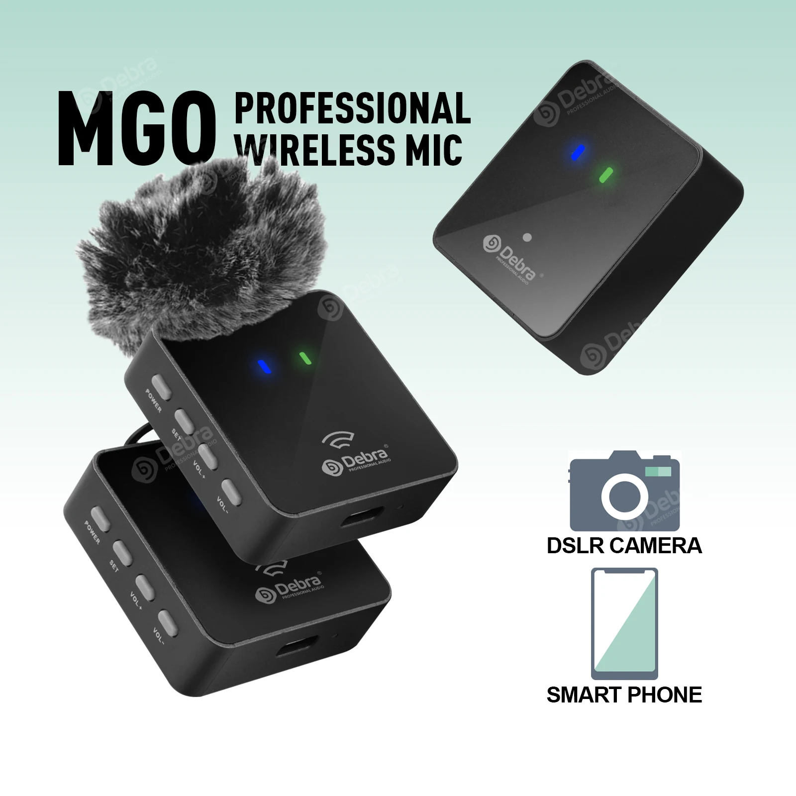 Debra MGO Series Portable Lavalier Interview Recording Wireless Microphone For Smartphone DSLR Camera DV Vlog.