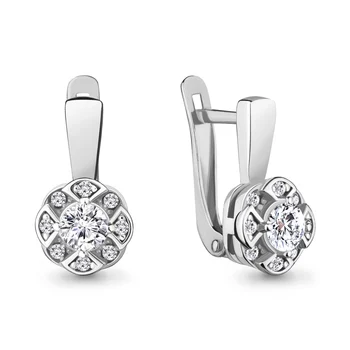 

AQUAMARINE earrings with cubic zirconia, silver 925
