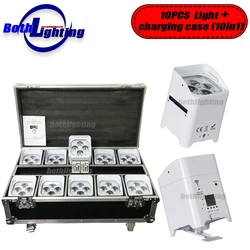Wifi &Remote Uplighting Smart DJ 4x18w RGBWA UV 6in1 Battery Operate Wireless DMX LED Uplight for Wedding