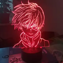 Lamp Bedroom-Decor Gift Led-Night-Light Acrylic Academia Face-Design Anime Shoto Todoroki