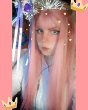 VICWIG-Peluca de cabello sintético liso con flequillo para mujer, pelo largo de 24 pulgadas, resistente al calor, color rosa, Cosplay