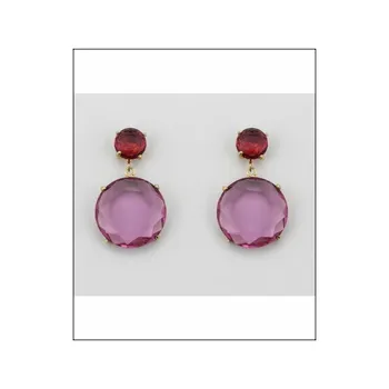 

Silver earrings Plated Lifelike Stone Pink Spinel Network LARRÉ SILVER
