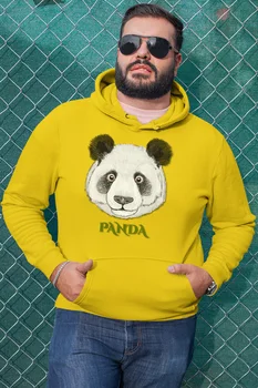 

Angemiel Wear Sweet Panda Yellow Men 'S Hooded Sweatshirt