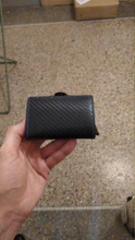 Tarjetero de Metal RFID con botón para hombre, Cartera de fibra de carbono con protección, delgada, antirrobo, 2021