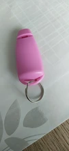 Gran oferta 2 en 1 para Clicker para perros entrenamiento silbato tarjeta de respuesta perro entrenador de asistencia guía con Llave de Anillo suministros para perros mascota herramienta
