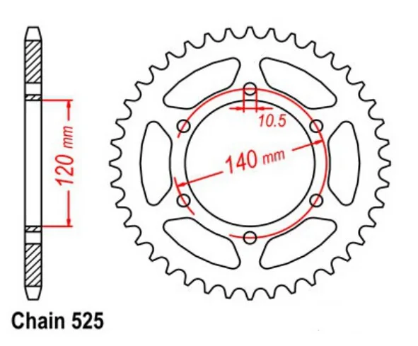 525 цепи 38T 40 т 45 мотоциклетная звёздочка для W650 99-06 ZR-7 ZR-7S 99-04 ZR750 91-99 ZX-6R для детей ростом 95-97 GSX-R750 98 99 GSX-R600 97-00