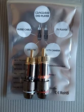 Conector RCA chapado en oro, adaptador de enchufe macho de vídeo/conector de Cable de Audio, 6mm, negro y rojo, superrápido, 2 uds./1 par