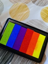 Almohadilla de tinta no tóxica de seguridad, 6 colores, almohadilla de tinta creativa de arco iris, sello de goma a base de aceite para impresión de dedos de niños, regalo artístico para niños