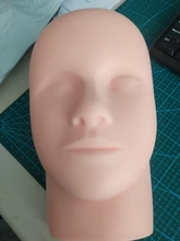 Cabeza de entrenamiento para práctica de pestañas, para maquillaje, cosmetología, cabeza de silicona suave plana, modelo de entrenamiento de pestañas