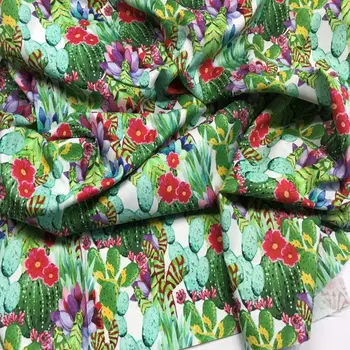 

Fabric by the meter drawing cactus canvas cotton 100%